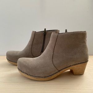 Dansko Maria Clog Booties Boots in Taupe